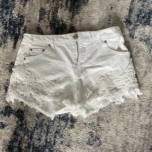 Rue21 Crocheted White Shorts